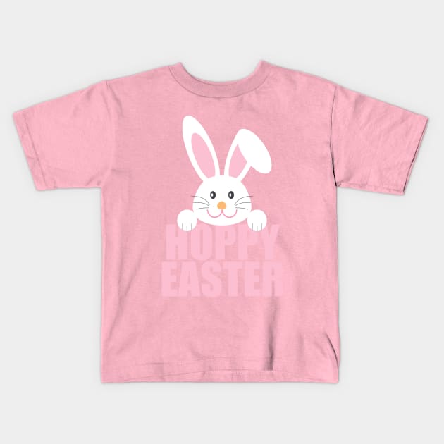 Hoppy Easter Funny Bunny Pun Kids T-Shirt by epiclovedesigns